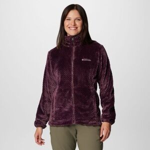 Columbia Beech Forest Burgundy Full Zip Plush Fleece Jacket